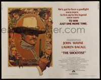 6y346 SHOOTIST 1/2sh '76 best Richard Amsel artwork of cowboy John Wayne & cast!