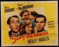 6y349 SING YOU SINNERS style A 1/2sh '38 Bing Crosby, Fred MacMurray, Ellen Drew, Donald O'Connor!