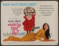 6y405 WHAT'S UP TIGER LILY 1/2sh '66 wacky Woody Allen Japanese spy spoof with dubbed dialog!