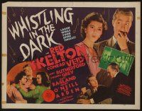6y407 WHISTLING IN THE DARK 1/2sh '41 art of wacky Red Skelton & pretty Ann Rutherford!