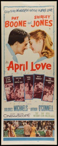 6y437 APRIL LOVE insert '57 romantic art of Pat Boone & sexy Shirley Jones!