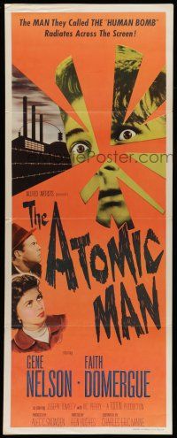 6y439 ATOMIC MAN insert '56 cool image of the man they called the Human Bomb, plus Faith Domergue
