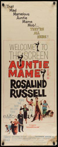 6y440 AUNTIE MAME insert '58 classic Rosalind Russell family comedy from play and novel!