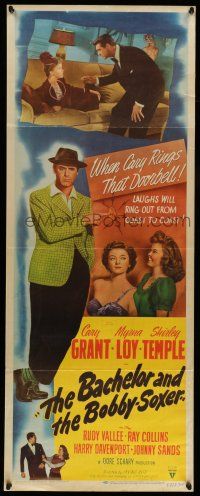 6y441 BACHELOR & THE BOBBY-SOXER insert '47 Cary Grant dates Shirley Temple & sexy Myrna Loy!