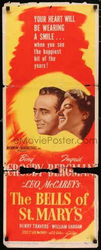 6y446 BELLS OF ST. MARY'S insert '46 art of smiling pretty Ingrid Bergman & Bing Crosby!