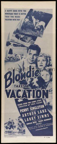 6y458 BLONDIE TAKES A VACATION insert R50 Penny Singleton & Arthur Lake go to country, wacky images