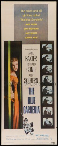 6y460 BLUE GARDENIA insert '53 Fritz Lang, Anne Baxter, there was nothing lily-white about her!