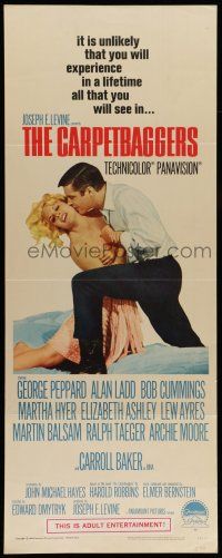 6y480 CARPETBAGGERS insert '64 great image of George Peppard & Carroll Baker!