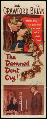 6y505 DAMNED DON'T CRY insert '50 Joan Crawford is the private lady of a Public Enemy!
