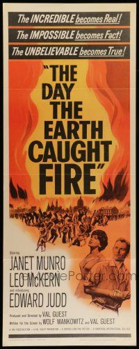 6y507 DAY THE EARTH CAUGHT FIRE insert '62 Val Guest sci-fi, the most jolting events of tomorrow!