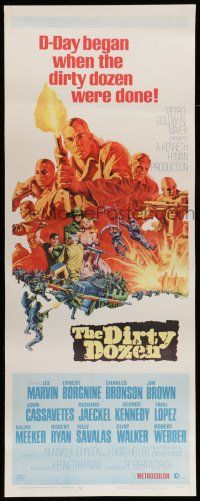 6y513 DIRTY DOZEN insert '67 Charles Bronson, Jim Brown, Lee Marvin, cool Frank McCarthy art!