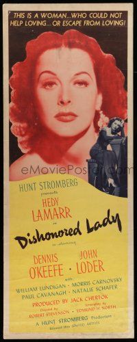 6y514 DISHONORED LADY insert '47 full-length art of sexy Hedy Lamarr who could not help loving!