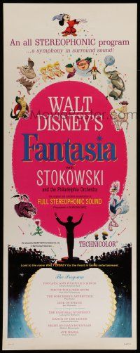 6y527 FANTASIA insert R63 great image of Mickey Mouse & others, Disney musical cartoon classic!