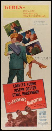 6y529 FARMER'S DAUGHTER insert R54 Loretta Young, Joseph Cotton, Ethel Barrymore