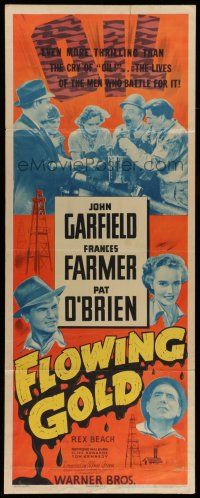 6y539 FLOWING GOLD insert '40 John Garfield, Frances Farmer, & Pat O'Brien are oil bums!