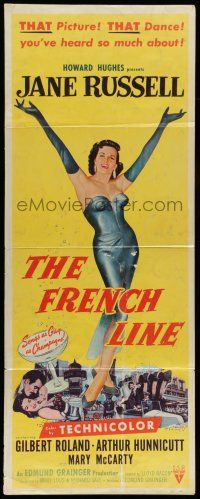 6y548 FRENCH LINE 2D insert '54 Howard Hughes, full-length art of sexy Jane Russell!