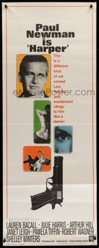 6y571 HARPER insert '66 Paul Newman has many fights, sexy Pamela Tiffin, great design!