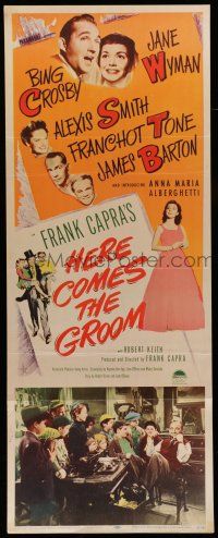 6y576 HERE COMES THE GROOM insert '51 Bing Crosby, Jane Wyman, Alexis Smith, Frank Capra