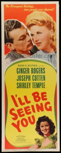 6y587 I'LL BE SEEING YOU insert R56 cool image of Ginger Rogers, Joseph Cotten & Shirley Temple!