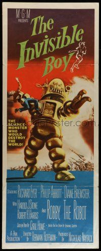 6y593 INVISIBLE BOY insert '57 Robby the Robot as the science-monster who would destroy the world!