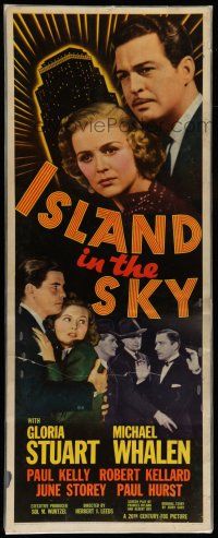 6y596 ISLAND IN THE SKY laminated insert '38 Gloria Stuart & Michael Whalen in New York City!