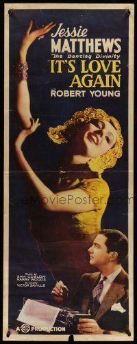 6y601 IT'S LOVE AGAIN insert '36 great image of pretty Jessie Matthews & Robert Young!
