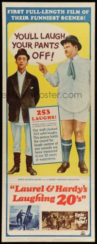 6y628 LAUREL & HARDY'S LAUGHING '20s insert '65 90 minutes of movie-making mirth & madness!