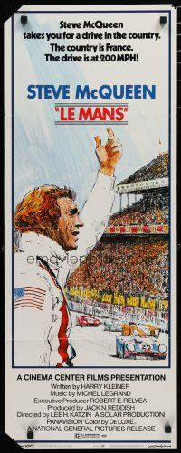 6y630 LE MANS insert '71 best close up of race car driver Steve McQueen waving at fans!
