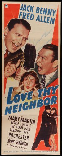 6y644 LOVE THY NEIGHBOR insert '40 Mary Martin between Jack Benny fighting with Fred Allen!