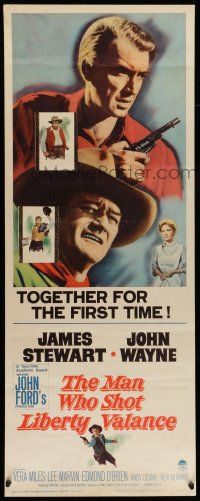 6y655 MAN WHO SHOT LIBERTY VALANCE insert '62 John Wayne & James Stewart 1st time together, Ford!