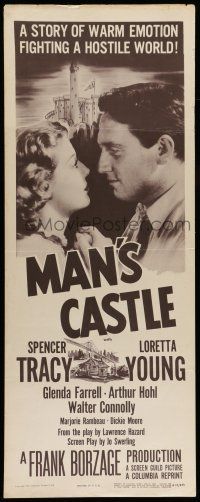 6y657 MAN'S CASTLE insert R50 great close up image of Spencer Tracy & pretty Loretta Young!