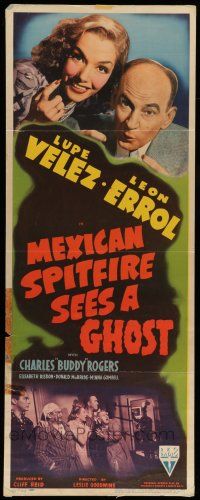 6y670 MEXICAN SPITFIRE SEES A GHOST insert '42 Lupe Velez & Leon Errol in a haunted house!