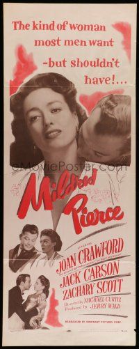 6y672 MILDRED PIERCE insert R56 Michael Curtiz, Joan Crawford is woman men want but shouldn't have!