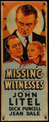 6y673 MISSING WITNESSES Other Company insert '37 art of John Litel, Dick Purcell & Jean Dale!