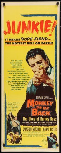 6y675 MONKEY ON MY BACK insert '57 Cameron Mitchell chooses a woman over dope and kicks the habit!