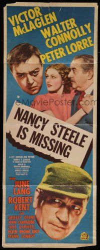 6y686 NANCY STEELE IS MISSING insert '37 images of Victor McLaglen, Peter Lorre, Connolly & Lang!