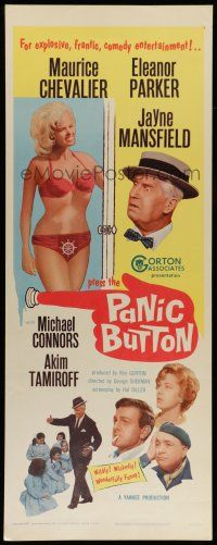 6y696 PANIC BUTTON insert '64 Maurice Chevalier, sexy Jayne Mansfield in bikini!
