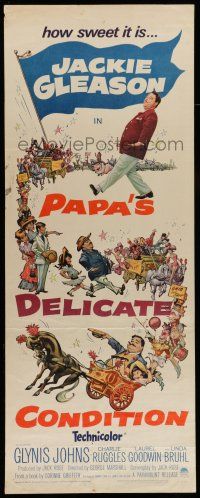 6y697 PAPA'S DELICATE CONDITION insert '63 Jackie Gleason, follow the gay parade, great wacky art!