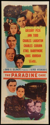 6y698 PARADINE CASE insert R56 Alfred Hitchcock, Gregory Peck, Ann Todd, Alida Valli!