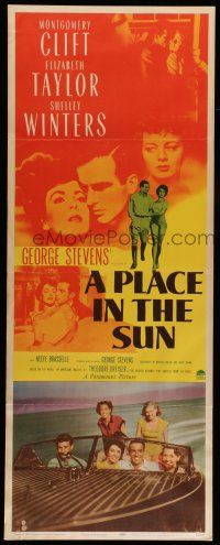 6y710 PLACE IN THE SUN insert '51 Montgomery Clift, sexy Elizabeth Taylor, Shelley Winters