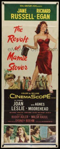 6y719 REVOLT OF MAMIE STOVER insert '56 full-length artwork of super sexy Jane Russell!