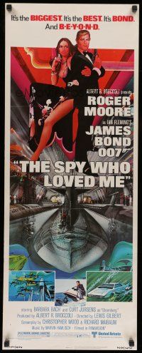 6y755 SPY WHO LOVED ME insert '77 great art of Roger Moore as James Bond 007 by Bob Peak!