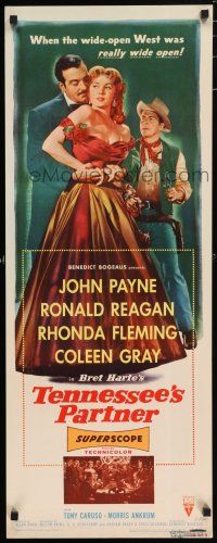 6y780 TENNESSEE'S PARTNER insert '55 art of Ronald Reagan & sexy Rhonda Fleming!