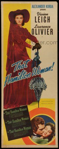 6y785 THAT HAMILTON WOMAN insert '41 full-length Vivien Leigh & kissed by Laurence Olivier!