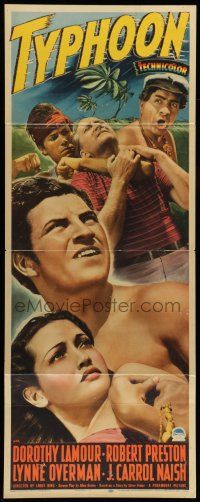 6y813 TYPHOON insert '40 great close up of tropical beauty Dorothy Lamour & Robert Preston!