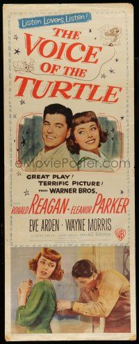 6y821 VOICE OF THE TURTLE insert '48 c/u of smiling Ronald Reagan & Eleanor Parker back-to-back!