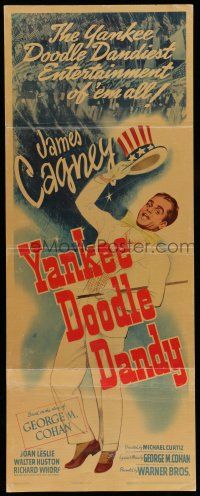 6y846 YANKEE DOODLE DANDY insert '42 James Cagney classic patriotic biography of George M. Cohan!
