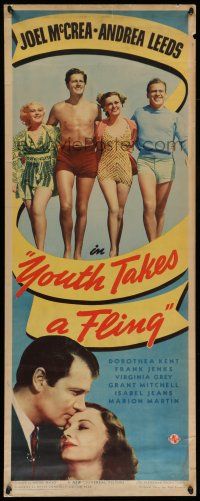6y851 YOUTH TAKES A FLING insert '38 Joel McCrea & Andrea Leeds in swimsuits & romantic close up!