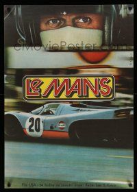 6z106 LE MANS Czech 23x32 '73 close up of race car driver Steve McQueen, race car, Ziegler design!
