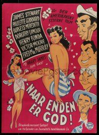 6z457 ON OUR MERRY WAY Danish '51 different art of Jimmy Stewart, Paulette Goddard, top cast!